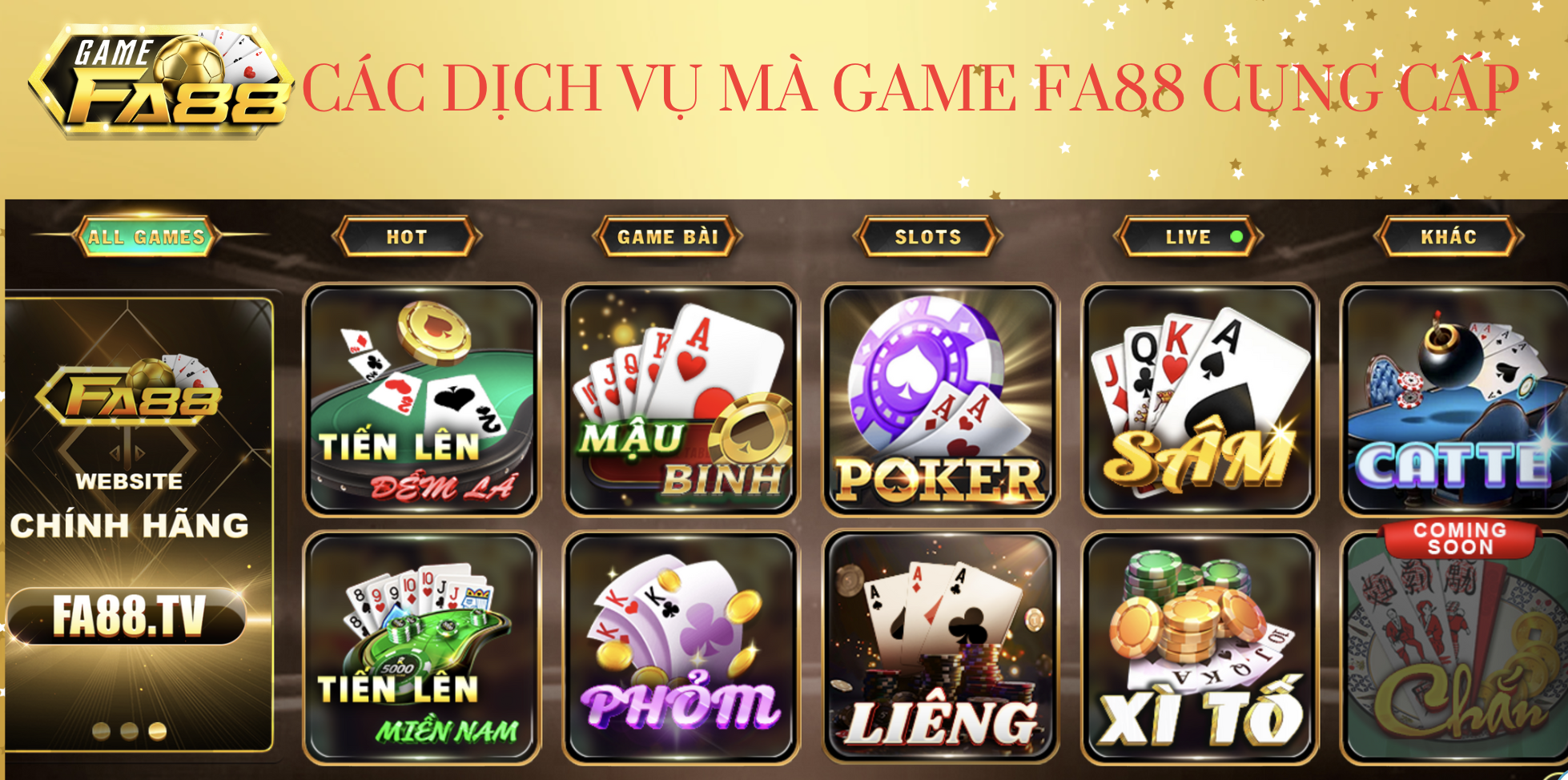 Các sản phẩm và dịch vụ FA88 cung cấp