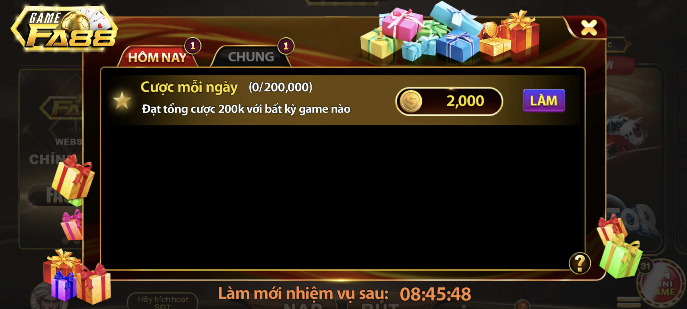 Làm nhiệm vụ mỗi ngày để nhận phần thưởng