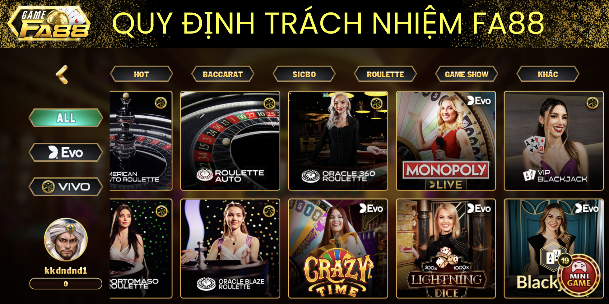 Quy định trách nhiệm khi tham gia FA88