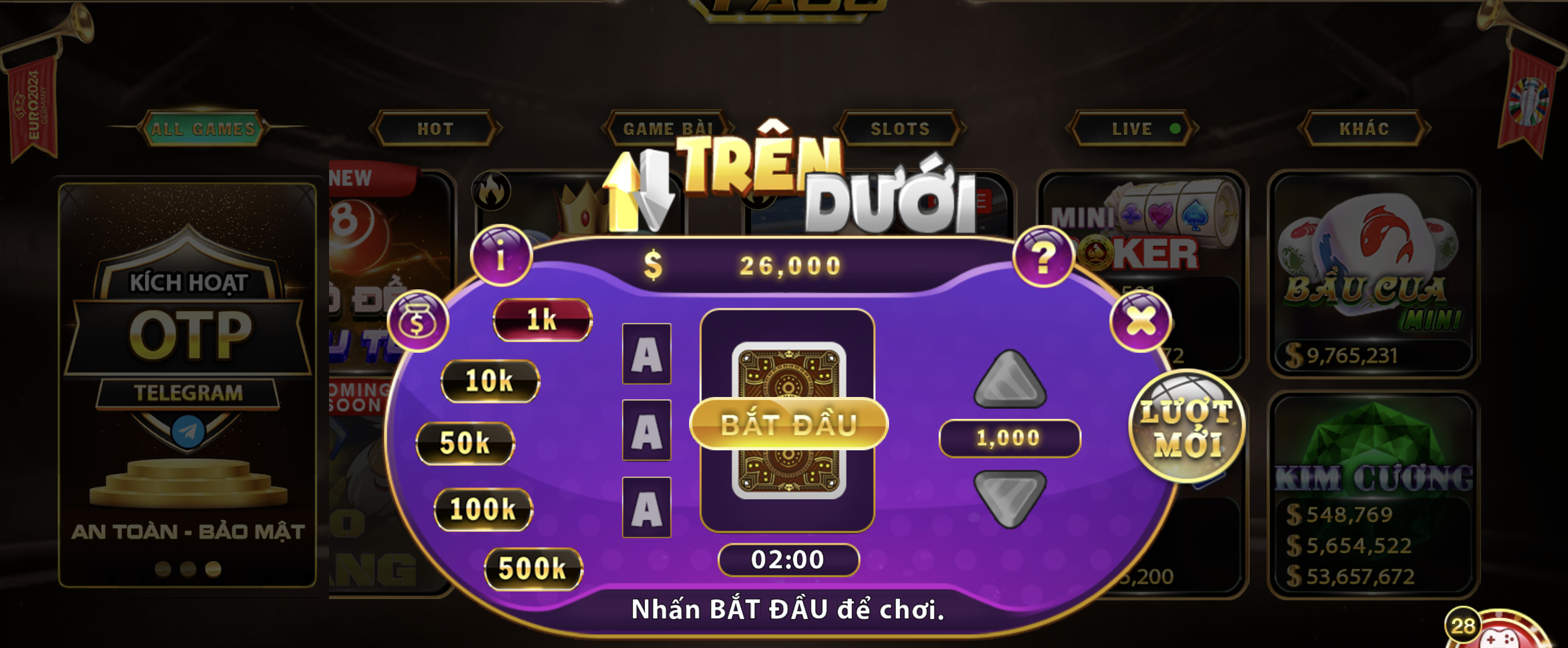 Khám phá mini game trên dưới cùng Fa88